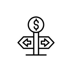 Money Decision icon in vector. Logotype