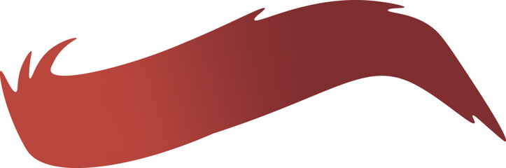 Wide red shaggy curved eyebrow flat icon