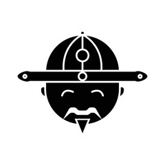 People icon illustration Chinese and japan. icon related to lunar new year. asian traditional. glyph icon style. Simple vector design editable