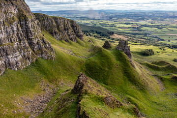 Fototapeta na wymiar The beautiful Binevenagh mountain near Limavady in Northern Ireland, United Kingdom