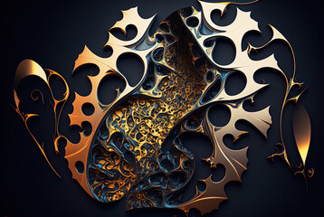 Fractal Glitch Kintsugi, AI Generated
