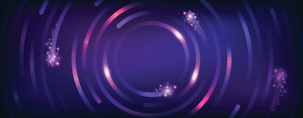 Abstract futuristic purple and pink circle   background  -Technology concept.
