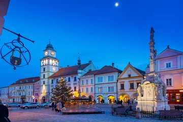 Foto op Plexiglas  Masaryk square, protected town reserve, town Trebon, South Bohemia, Czech republic © Michaela Jílková