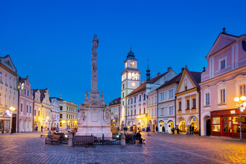 Fototapeta premium Masaryk square, protected town reserve, town Trebon, South Bohemia, Czech republic