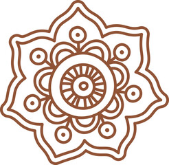 Mehendi flat icon Indian body art and temporary skin decoration