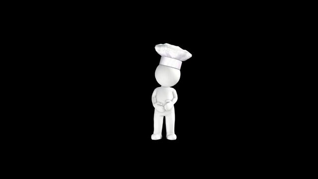 Puppet Cheff Talking Transparent Alpha Video Animation