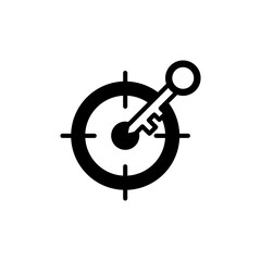 Key Target icon in vector. Logotype