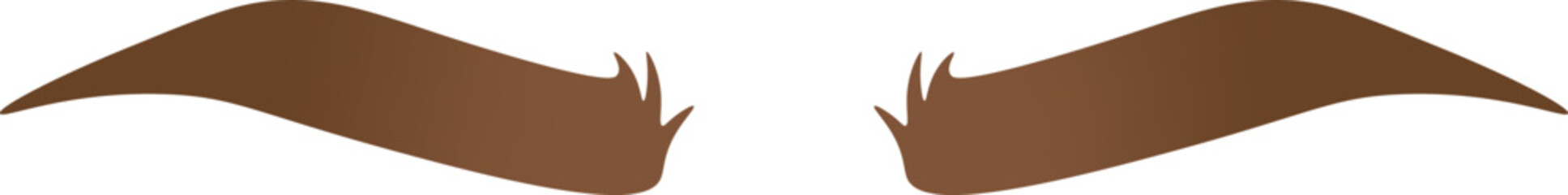 Well-groomed brown curved eyebrows flat icon