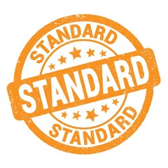 Obraz premium STANDARD text written on orange round stamp sign.