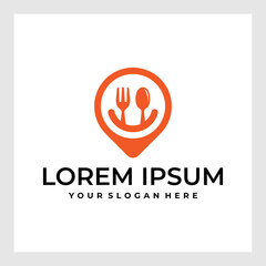 Food Point Logo.Service at the choice of the restaurant, the comparison, the location of the cafe, snack bars, and restaurants.