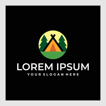 Camp logo for adventure or outdoors