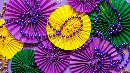 Mardi gras.Holidays mardi gras masquarade, venetian mask  fan over purple background. view ...