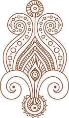 Mehendi flat icon Indian body art and temporary skin decoration