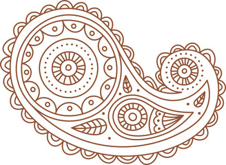 Mehendi flat icon Indian body art and temporary skin decoration