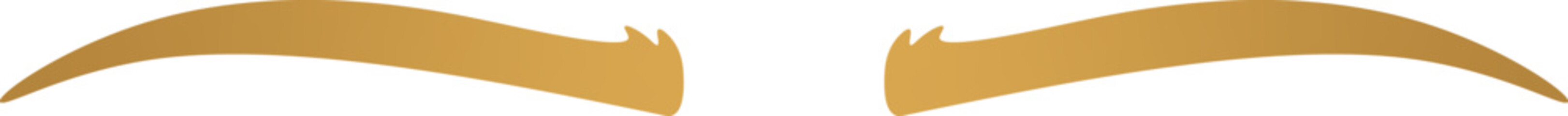 Thin blonde curved eyebrows flat icon