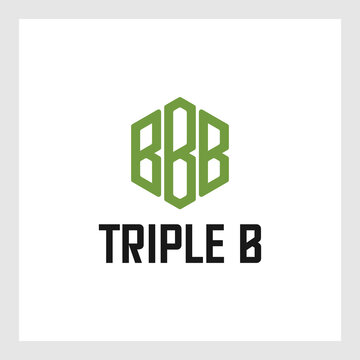 Letter BBB hexagon simple logo icon design vector