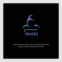 Man in hoodie. Logo design. Hooded man. City Silhouette. Underground street art.