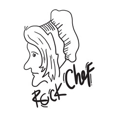 Cool Chef Mascot logo Illustration.rock chef illustration.