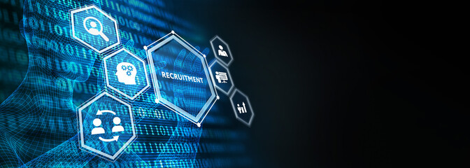 Business, Technology, Internet and network concept. Recruitment career employee interview business HR Human Resources concept. 3d illustration