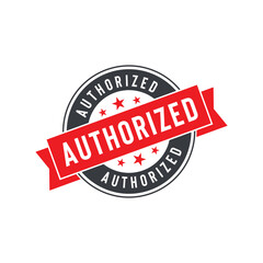 Authorized Seal Emblem Ribbon Vector Template