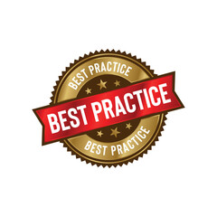 Obraz premium Best Practice Seal Emblem Ribbon Vector Template