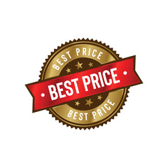 Best Price Seal Emblem Ribbon Vector Template