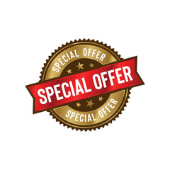 Special Offer Seal Emblem Ribbon Vector Template