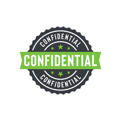 Confidential Seal Emblem Ribbon Vector Template