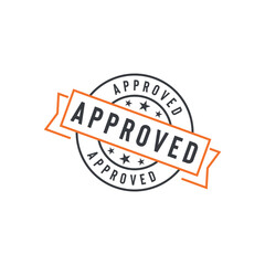 Approved Seal Emblem Ribbon Vector Template
