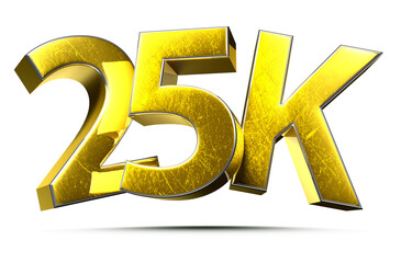25K Gold 3D illustration. Advertising signs. Product design. Product sales.