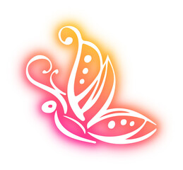 Obraz premium Collection of butterfly neon