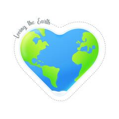 Planet Earth Heart Vector. Earth Day. With Love for The Environment.