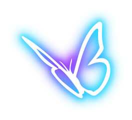 Fototapeta premium Collection of butterfly neon