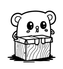 Coloring page for children with cute Animals