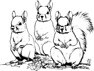 Coloring page for children with cute Animals