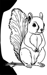 Coloring page for children with cute Animals