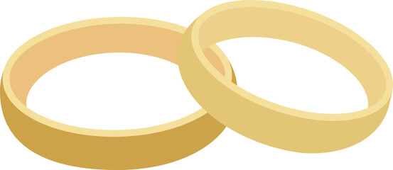 wedding rings flat style, isolated vector