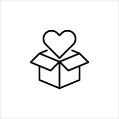 Donation icon line style isolated on white background. Vector illustration. EPS 10