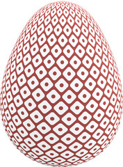 3D red  pattern Easter egg