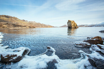 Kleifarvatn, Island im Winter