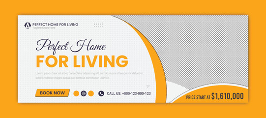 Dream home for sale real estate facebook timeline cover template