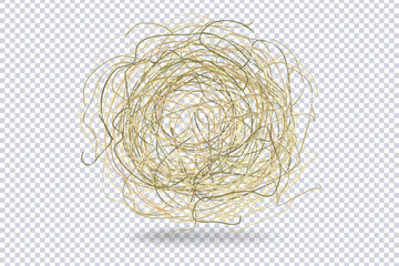 Tumbleweed isolated on transparent. Dry herb, rolling in wind. Dry weed ball, rolling stem of dead plant decoration in western movie genre style. Metaphor of inconstancy, for nomads, vagabonds. Vector