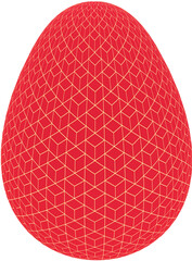 3D red  pattern Easter egg