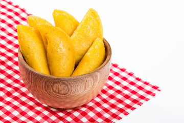 Colombian empanada - on the white background.traditional colombian food
