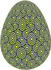 3D blue and yellow pattern Easter egg