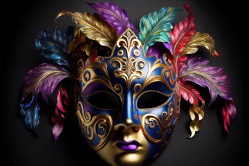Zelfklevend Fotobehang venetian carnival mask, generative ai © viperagp