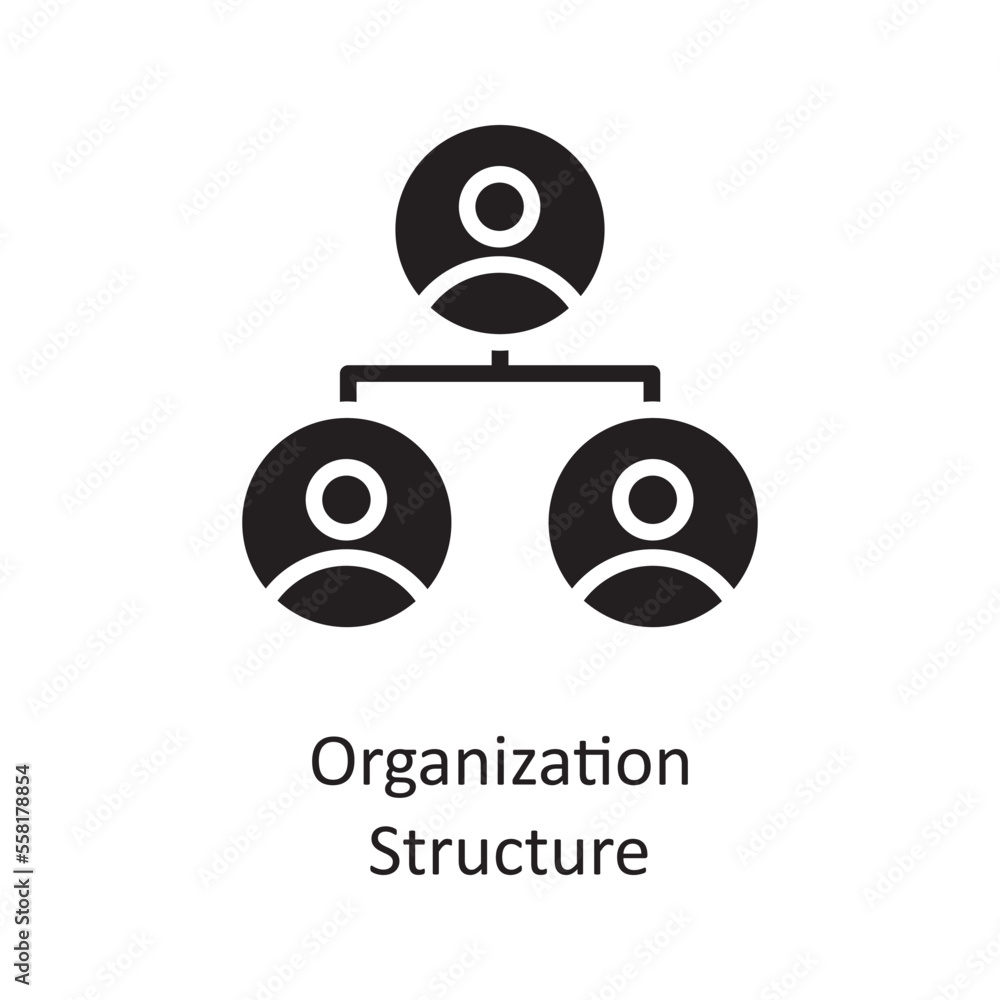 Poster organization structure vector solid icon design illustration. business and data management symbol on
