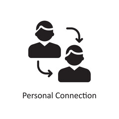 Personal Connection Vector Solid Icon Design illustration. Business And Data Management Symbol on White background EPS 10 File