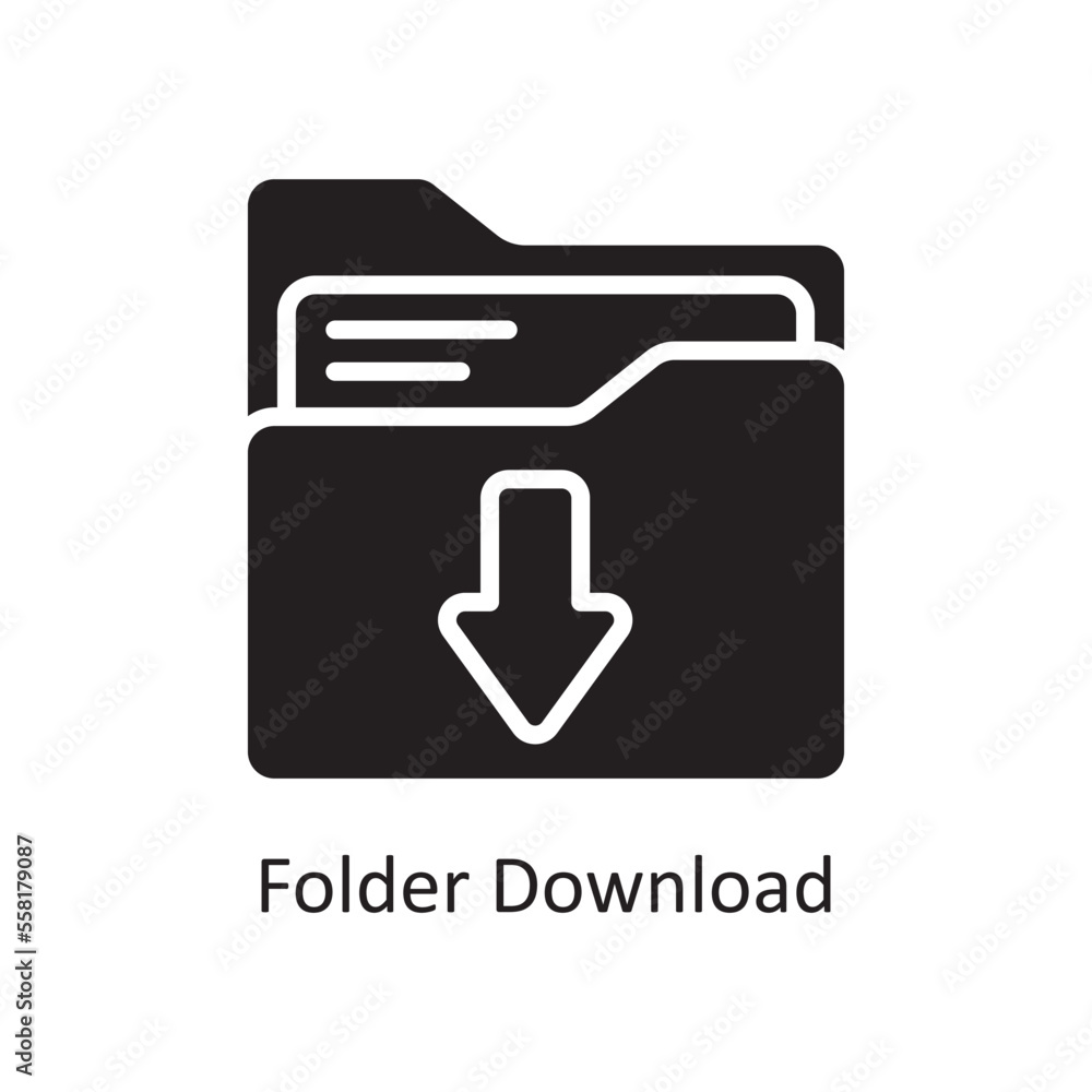 Poster folder download vector solid icon design illustration. business and data management symbol on white 