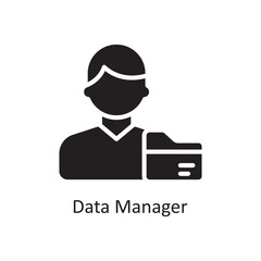 Data Manager Vector Solid Icon Design illustration. Business And Data Management Symbol on White background EPS 10 File